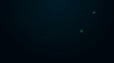 Parlayan neon hattı sivrisinek ikonu siyah arkaplanda izole edildi. 4K Video hareketli grafik canlandırması