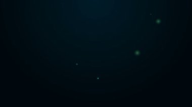 Parlayan neon hattı Böcek sineği simgesi siyah arkaplanda izole edildi. 4K Video hareketli grafik canlandırması
