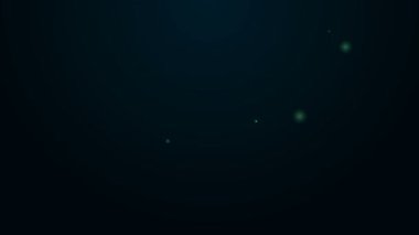 Parlayan neon hattı müze bileti simgesi siyah arka planda izole edildi. Tarih müzesi bileti etkinliği sergi gezisini kabul ediyor. 4K Video hareketli grafik canlandırması