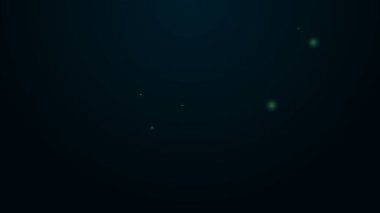 Parlayan neon hattı yangın söndürme ikonu siyah arka planda izole edildi. 4K Video hareketli grafik canlandırması