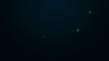 Siyah arkaplanda izole edilmiş görüntü simgesi için parıldayan neon hattı Glass vitrini. 4K Video hareketli grafik canlandırması