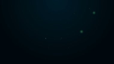 Parlayan neon hat bebek arabası simgesi siyah arkaplanda izole edildi. Bebek arabası, at arabası, bebek arabası, bebek arabası, tekerlek. 4K Video hareketli grafik canlandırması