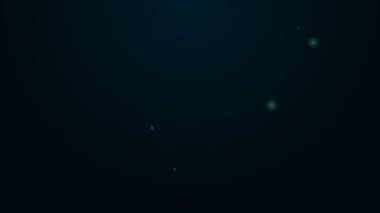 Parlayan neon çizgisi. Kauçuk ördek simgesi siyah arkaplanda izole edilmiş. 4K Video hareketli grafik canlandırması
