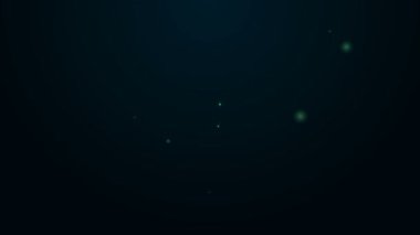 Parlayan neon çizgisi basketbol topu ikonu siyah arkaplanda izole edildi. Spor sembolü. 4K Video hareketli grafik canlandırması