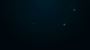 Parlayan neon hattı Tic tac toe oyun ikonu siyah arkaplanda izole edildi. 4K Video hareketli grafik canlandırması