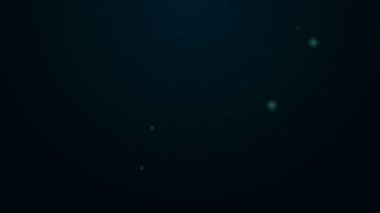 Parlayan neon hattı Fidget spin simgesi siyah arkaplanda izole edildi. Stres giderici oyuncak. Moda bir el çevirme makinesi. 4K Video hareketli grafik canlandırması