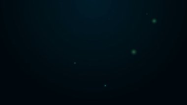 Siyah arka planda izole edilmiş şarap ikonu için parlayan neon şeritli tahta fıçı. 4K Video hareketli grafik canlandırması