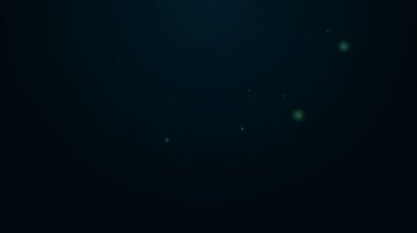 Parlayan neon hattı Pinokyo simgesi siyah arkaplanda izole edildi. 4K Video hareketli grafik canlandırması
