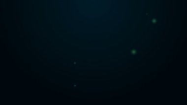 Parlayan neon hattı İtalyan aşçı simgesi siyah arka planda izole edildi. 4K Video hareketli grafik canlandırması
