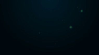 Parlayan neon hattı Parfüm ikonu siyah arkaplanda izole edildi. 4K Video hareketli grafik canlandırması