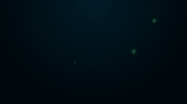 Parlayan neon hattı Rolling Pin simgesi siyah arkaplanda izole edildi. 4K Video hareketli grafik canlandırması