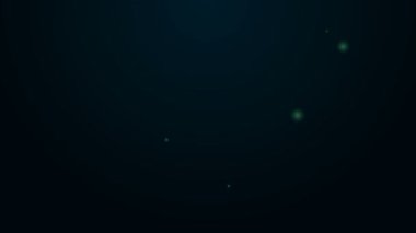 Parlayan neon hattı siyah arka planda izole edilmiş zeytinyağı ikonu. Zeytinyağı ikonlu sürahi. 4K Video hareketli grafik canlandırması