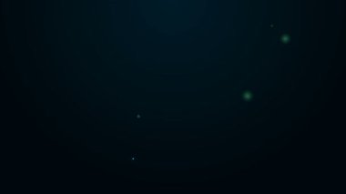 Parlayan neon hattı Hermes sandal simgesi siyah arkaplanda izole edildi. Antik Yunan tanrısı Hermes. Kanatlı koşu ayakkabısı. 4K Video hareketli grafik canlandırması