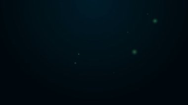 Parlayan neon hattı siyah arka planda izole edilmiş antik Yunan kase ikonu. Kalıplar koleksiyonu olan antika amfora. Antik Yunan kâsesi. 4K Video hareketli grafik canlandırması
