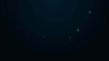 Parlayan neon hattı Antik Yunan desen simgesi siyah arkaplanda izole edildi. 4K Video hareketli grafik canlandırması
