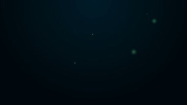 Siyah zemin üzerinde parlayan neon çizgisi şarap cam ikonu izole edilmiş. Şarap kadehi ikonu. Kadeh işareti. Cam levhası. Mutlu Paskalyalar. 4K Video hareketli grafik canlandırması