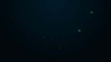 Parlayan neon hattı. Siyah arka planda izole edilmiş şarap ikonu. 4K Video hareketli grafik canlandırması