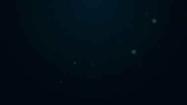 Parlayan neon hattı Kiklops simgesi siyah arkaplanda izole edildi. 4K Video hareketli grafik canlandırması