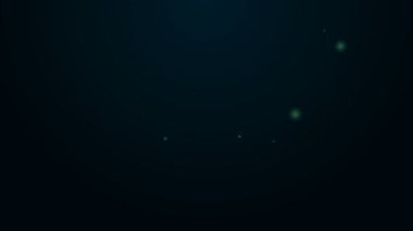 Parlayan neon hattı Trompet simgesi siyah arkaplanda izole edildi. Müzik aleti trompeti. 4K Video hareketli grafik canlandırması