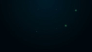 Parlayan neon hattı darağacı halat ilmiği asılı ikon siyah arkaplan izole. İpe bağlanmış halat. İntihar, asılma ya da linç. 4K Video hareketli grafik canlandırması