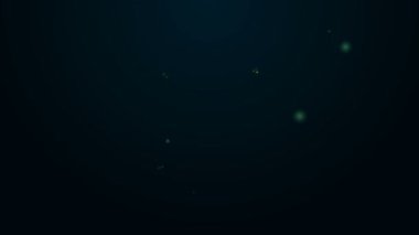 Parlayan neon çizgisi Rubik küp simgesi siyah arkaplanda izole edildi. Mekanik yapboz oyuncağı. Rubiks küp 3D kombinasyon bulmacası. 4K Video hareketli grafik canlandırması