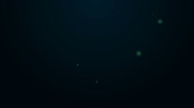 Parlayan neon hattı Uno kart oyunu simgesi siyah arkaplanda izole edildi. 4K Video hareketli grafik canlandırması