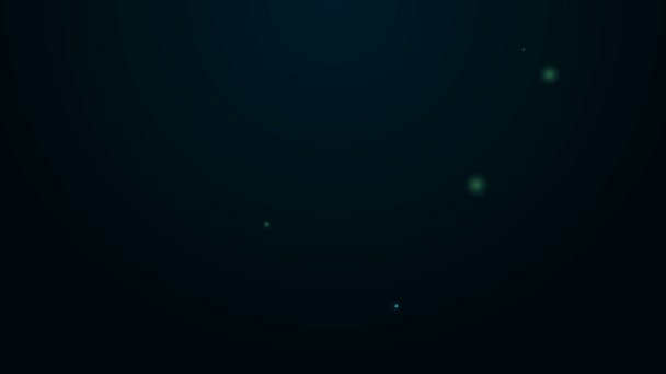 Linha de néon brilhante Ícone de térmita isolado no fundo preto. Animação gráfica em movimento de vídeo 4K — Vídeo de Stock