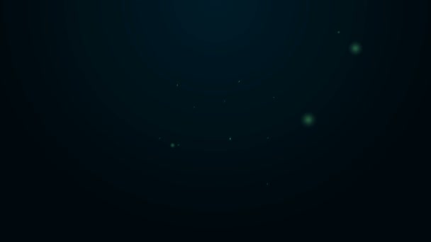 Leuchtende Leuchtschrift Beetle Hirsch Ikone isoliert auf schwarzem Hintergrund. Hörnerkäfer. Großes Insekt. 4K Video Motion Grafik Animation — Stockvideo
