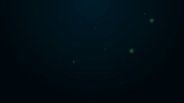 Świecąca neonowa ikona żuka Chafera odizolowana na czarnym tle. 4K Animacja graficzna ruchu wideo — Wideo stockowe