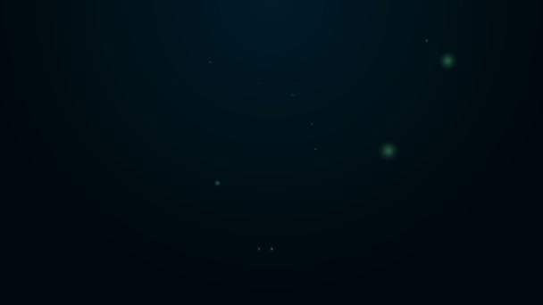 ネオンラインの輝き黒い背景に孤立したスティンクバグアイコン。4Kビデオモーショングラフィックアニメーション — ストック動画