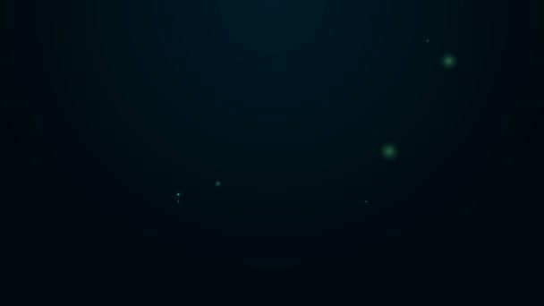 Lumineux néon ligne Roi couronne icône isolée sur fond noir. Animation graphique de mouvement vidéo 4K — Video