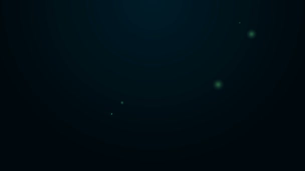 Žhnoucí neonová čára Ikona ponorky izolované na černém pozadí. Grafická animace pohybu videa 4K — Stock video