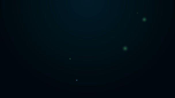 Linha de néon brilhante ícone de barco de brinquedo isolado no fundo preto. Animação gráfica em movimento de vídeo 4K — Vídeo de Stock