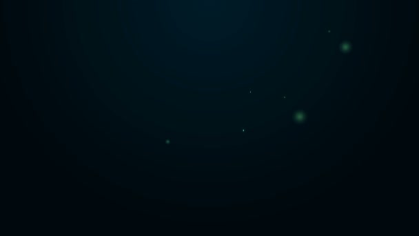 发光的霓虹灯线条皮诺曹图标孤立在黑色背景.4K视频运动图形动画 — 图库视频影像