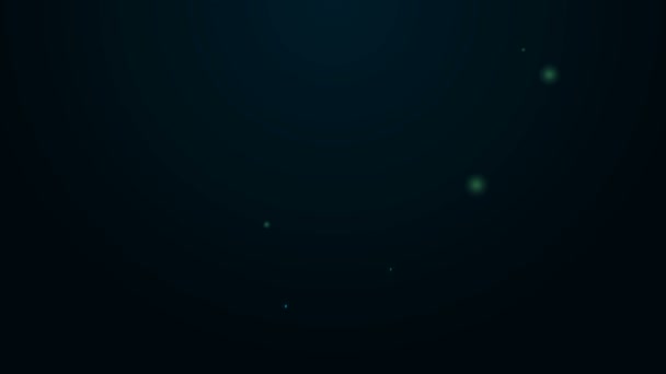 Linha de néon brilhante ícone da escova de rímel isolado no fundo preto. Animação gráfica em movimento de vídeo 4K — Vídeo de Stock