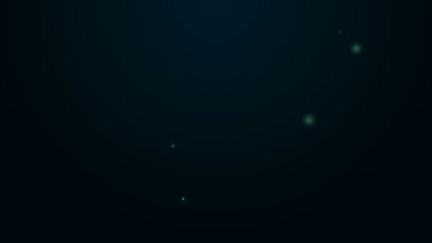 Светящаяся неоновая линия головы Медузы Горгон со змеиной греческой иконой на черном фоне. Видеографическая анимация 4K — стоковое видео