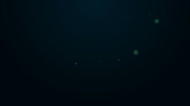 Parlayan neon hattı Stopwatch simgesi siyah arkaplanda izole edildi. Zaman göstergesi. Kronometre işareti. 4K Video hareketli grafik canlandırması