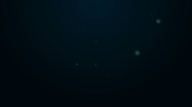 Parlayan neon hattı futbol masası simgesi siyah arkaplanda izole edildi. Hokey masası. 4K Video hareketli grafik canlandırması