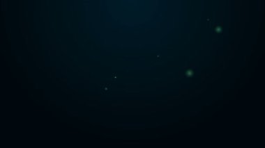 Parlayan neon hattı reklam simgesi siyah arkaplanda izole edildi. Pazarlama ve tanıtım süreci kavramı. İlgili reklamlar. Sosyal medya reklamcılığı. 4K Video hareketli grafik canlandırması