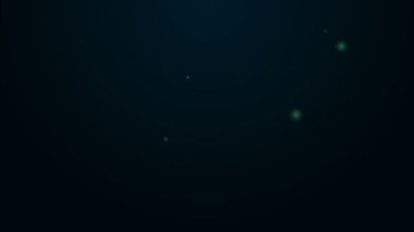 Parlayan neon hattı. Siyah arka planda izole edilmiş şampanya ikonu. 4K Video hareketli grafik canlandırması