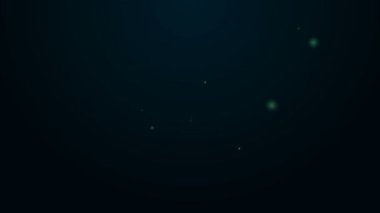 Parlayan neon hattı fotoğraf makinesi simgesi siyah arkaplanda izole edildi. Fotoğraf makinesi simgesi. 4K Video hareketli grafik canlandırması