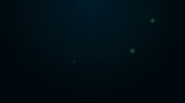 Parlayan neon hattı yatak odası simgesi siyah arkaplanda izole edildi. Düğün, aşk, evlilik sembolü. Balayı koleksiyonundan yatak odası yaratıcı ikonu. 4K Video hareketli grafik canlandırması