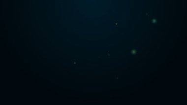 Siyah arkaplanda dolar simgesi olan parlak neon hattı dizüstü bilgisayar. Dünyanın her yerine para göndermek, para transferi, online bankacılık, finansal işlemler. 4K Video hareketli grafik canlandırması