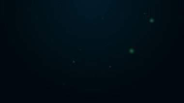 Siyah zemin üzerinde dolar simgesi olan parlayan neon hattı. Para zamanı. Kum saati ve para. Büyüme, gelir, tasarruf, yatırım. 4K Video hareketli grafik canlandırması