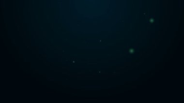 Parlayan neon hattı Para değişimi simgesi siyah arkaplanda izole edildi. Para transferi sembolü. Bankacılık işareti. 4K Video hareketli grafik canlandırması