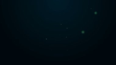 Parlak neon hattı ATM - Otomatik veznedar makine simgesi siyah arkaplanda izole edildi. 4K Video hareketli grafik canlandırması