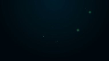 Parlayan neon hattı alışveriş arabası ve siyah arka planda izole edilmiş dolar sembolü. İnternetten satın alma konsepti. Teslimat servisi. Süpermarket sepeti. 4K Video hareketli grafik canlandırması