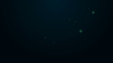 Parlak neon hattı ATM - Otomatik veznedar makinesi ve para ikonu siyah arkaplanda izole edildi. 4K Video hareketli grafik canlandırması