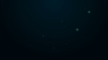 Parlayan neon hattı pasta grafiği bilgi simgesi siyah arkaplanda izole edildi. Diyagram çizelgesi. 4K Video hareketli grafik canlandırması