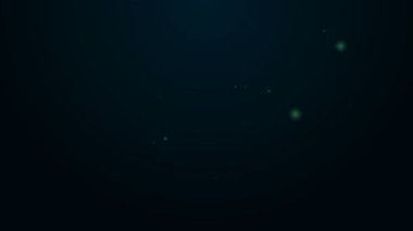 Parlak neon çizgili cüzdan destesi deste deste kağıt para nakit ikonu siyah arka planda izole. Çanta ikonu. Nakit tasarruf sembolü. 4K Video hareketli grafik canlandırması